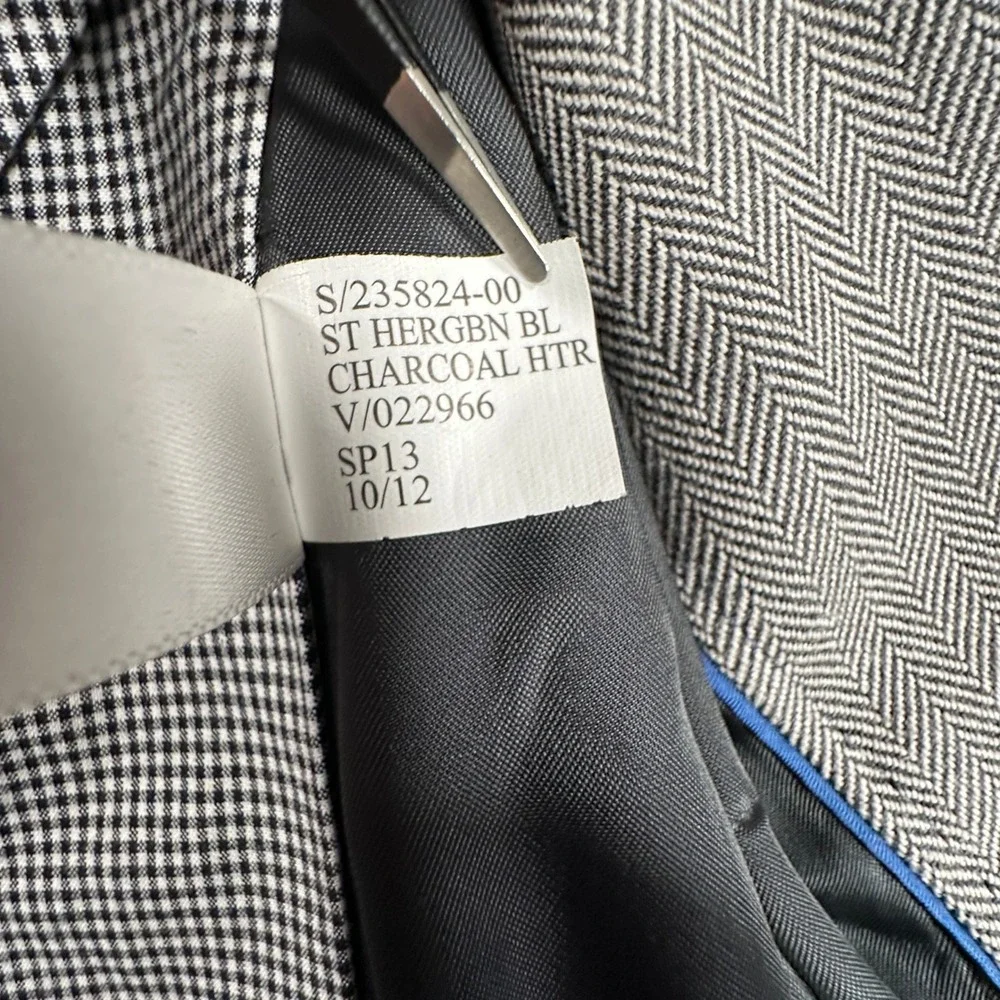 Banana Republic Blazer Mens 42R Gray Herringbone Tailored Fit Cotton Sport Coat